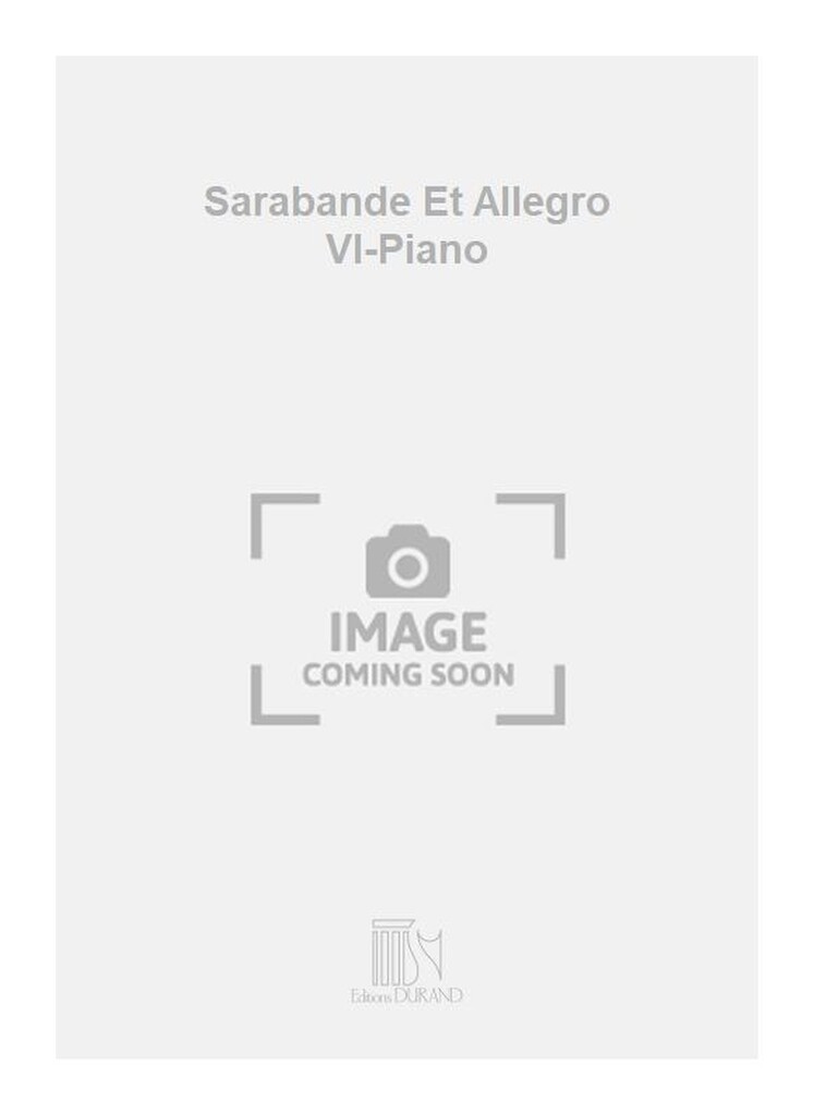 Sarabande Et Allegro Vl-Piano